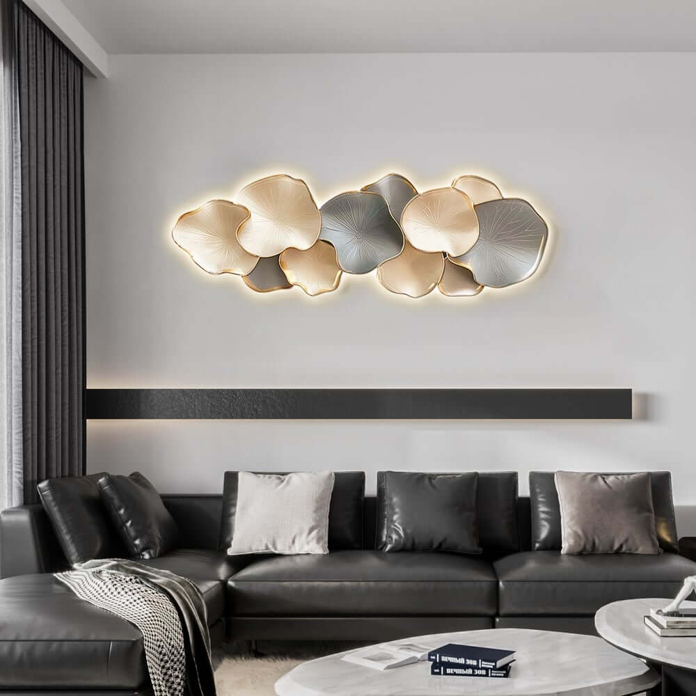 Modern MDF Abstract Wall Art with Built-In LED Lighting