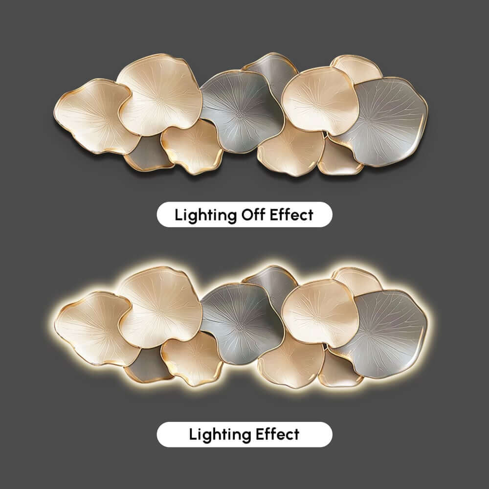 Modern MDF Abstract Wall Art with Built-In LED Lighting