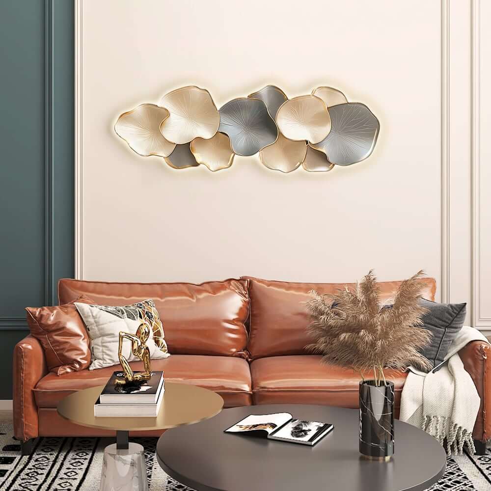 Modern MDF Abstract Wall Art with Built-In LED Lighting