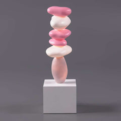 Modern MDF and Fiberglass Floor Sculpture with Integrated Soft Lighting