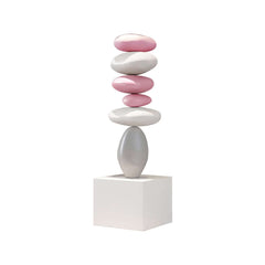 Modern MDF and Fiberglass Floor Sculpture with Integrated Soft Lighting