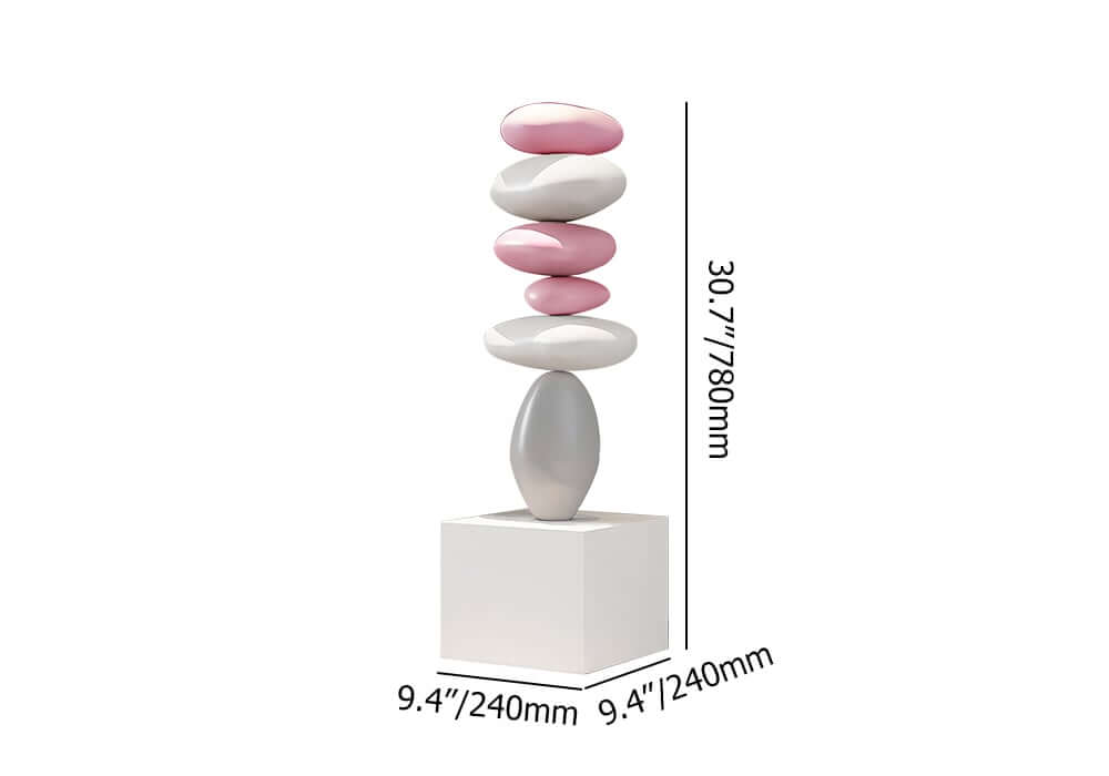 Modern MDF and Fiberglass Floor Sculpture with Integrated Soft Lighting Dimensions