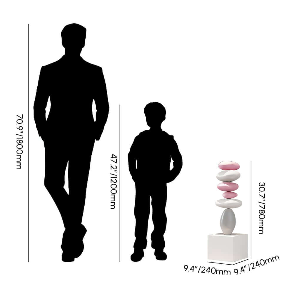 Modern MDF and Fiberglass Floor Sculpture with Integrated Soft Lighting Dimensions