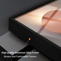 Modern MDF Wall Clock with Orange Finish and 2 Canvas Art Panels