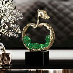 Modern Metal Abstract Apple Sculpture with Geometric Design Main Product Image