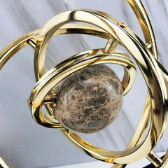 Modern Metal Abstract Sculpture with Black and Gold Finish