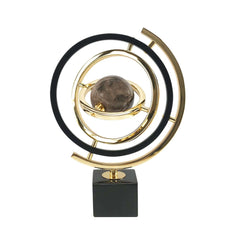 Modern Metal Abstract Sculpture with Black and Gold Finish