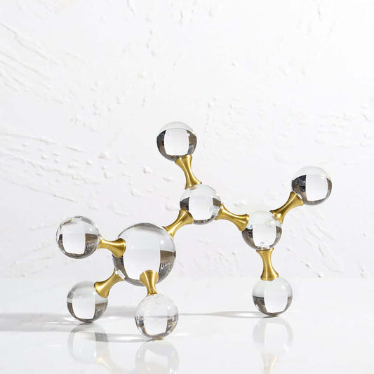 Modern Metal and Crystal Abstract Sculpture for Office or Home