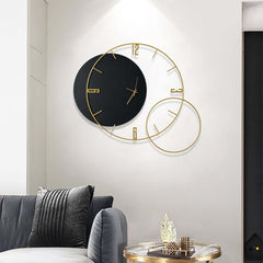 Modern Metal and Wood Wall Clock with Silent Quartz Movement