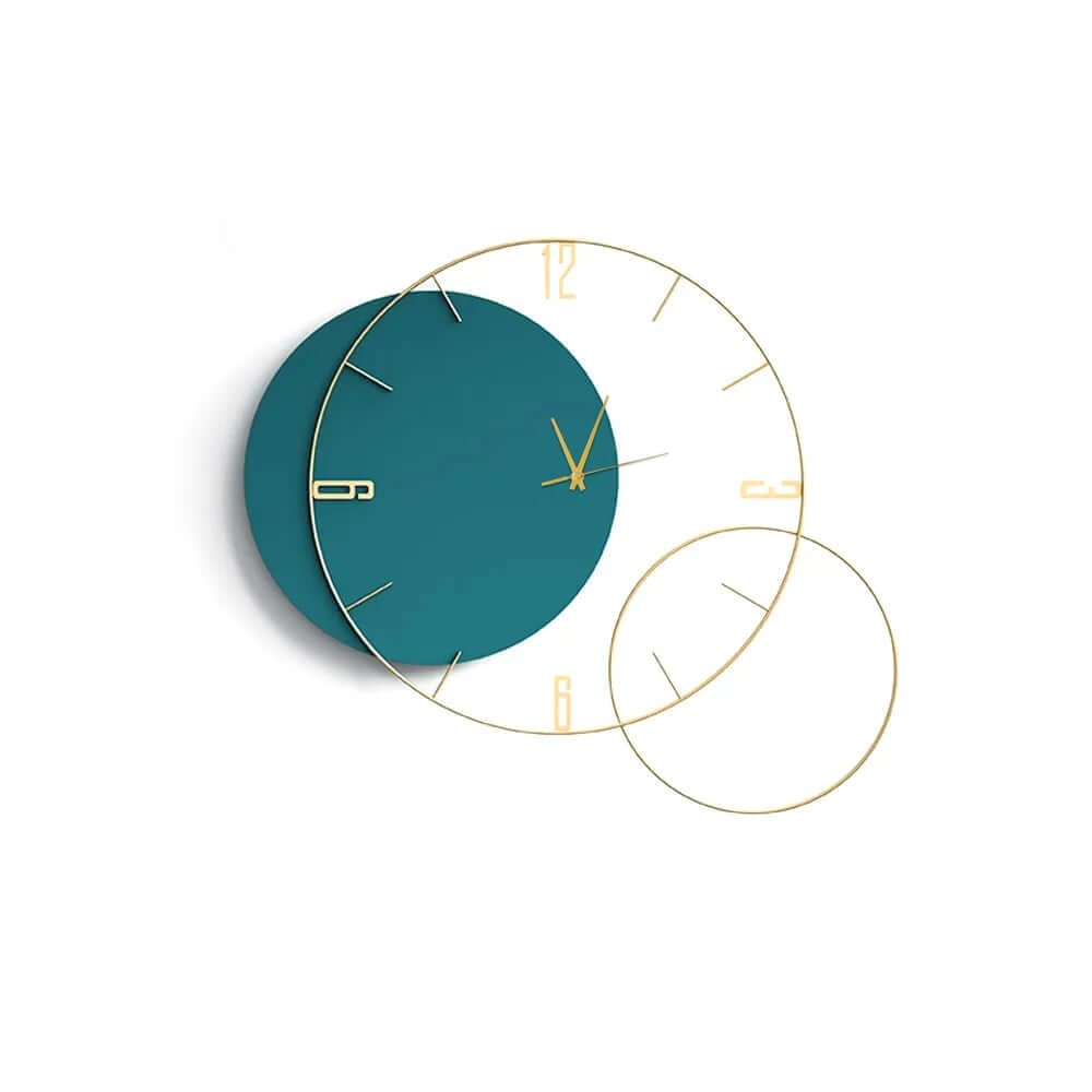 Modern Metal and Wood Wall Clock with Silent Quartz Movement