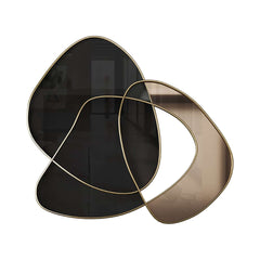 Modern Metal Wall Art - Abstract Iron Decor in Black and Gold