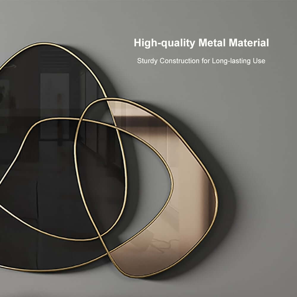 Modern Metal Wall Art - Abstract Iron Decor in Black and Gold