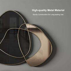 Modern Metal Wall Art - Abstract Iron Decor in Black and Gold