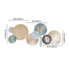 Modern Metal Wall Art – Blue and Multi-Tone Round Geometric Design Dimensions