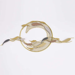 Modern Metal Wall Art Sculpture in Gold with Novelty Floral Design