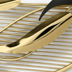 Modern Metal Wall Art Sculpture in Gold with Novelty Floral Design