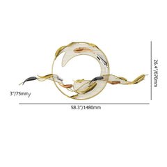 Modern Metal Wall Art Sculpture in Gold with Novelty Floral Design Dimensions