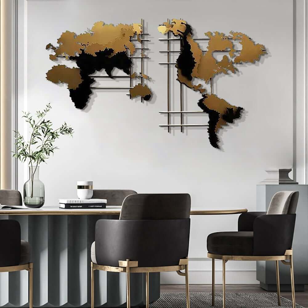 Modern Metal Wall Art with 3D Layered Abstract Design
