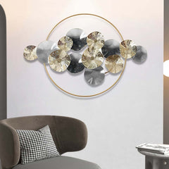 Modern Metal Wall Art with Abstract Circular Design