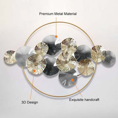 Modern Metal Wall Art with Abstract Circular Design