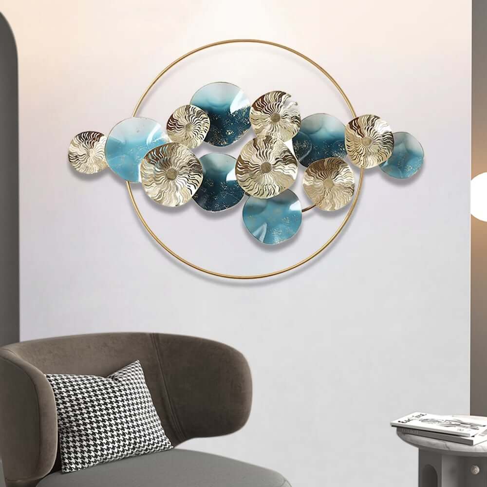 Modern Metal Wall Art with Abstract Circular Design