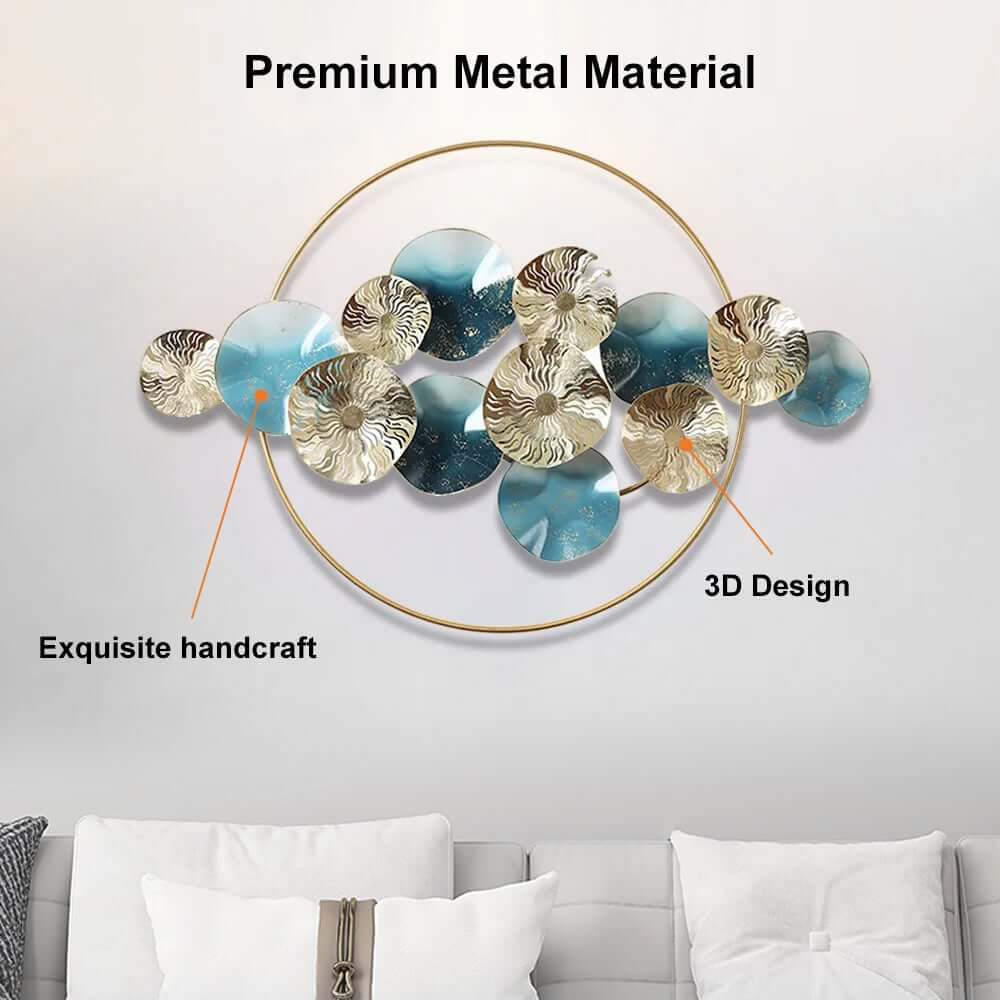 Modern Metal Wall Art with Abstract Circular Design