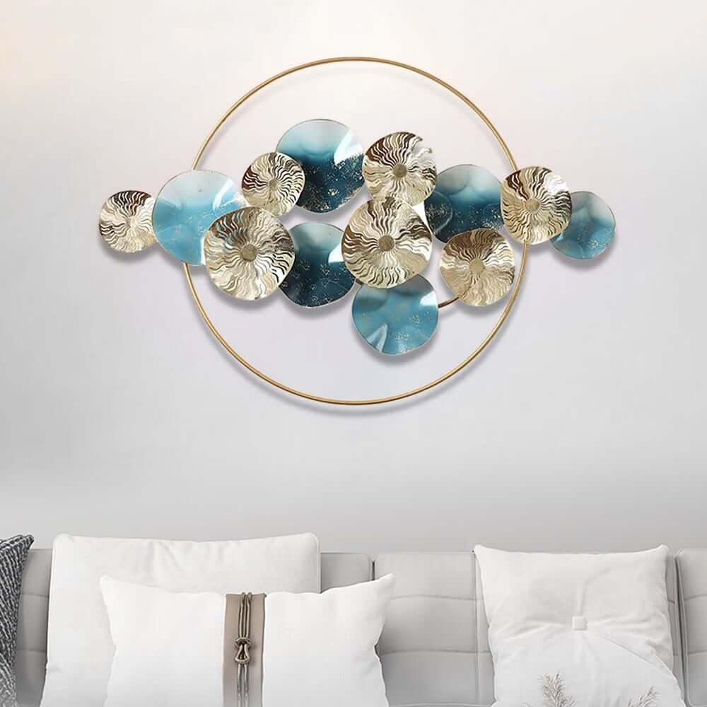 Modern Metal Wall Art with Abstract Circular Design