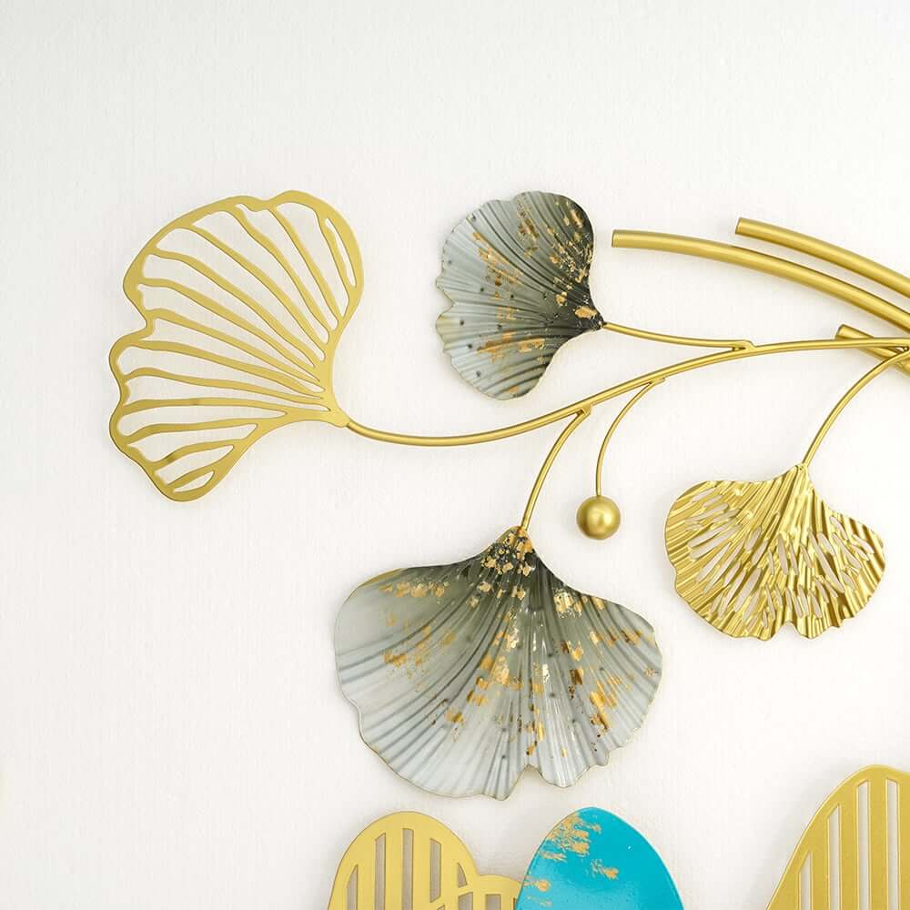 Modern Metal Wall Art with Floral and Plant Motif