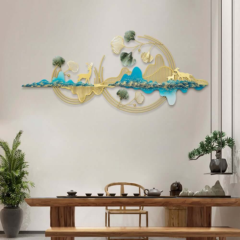 Modern Metal Wall Art with Floral and Plant Motif