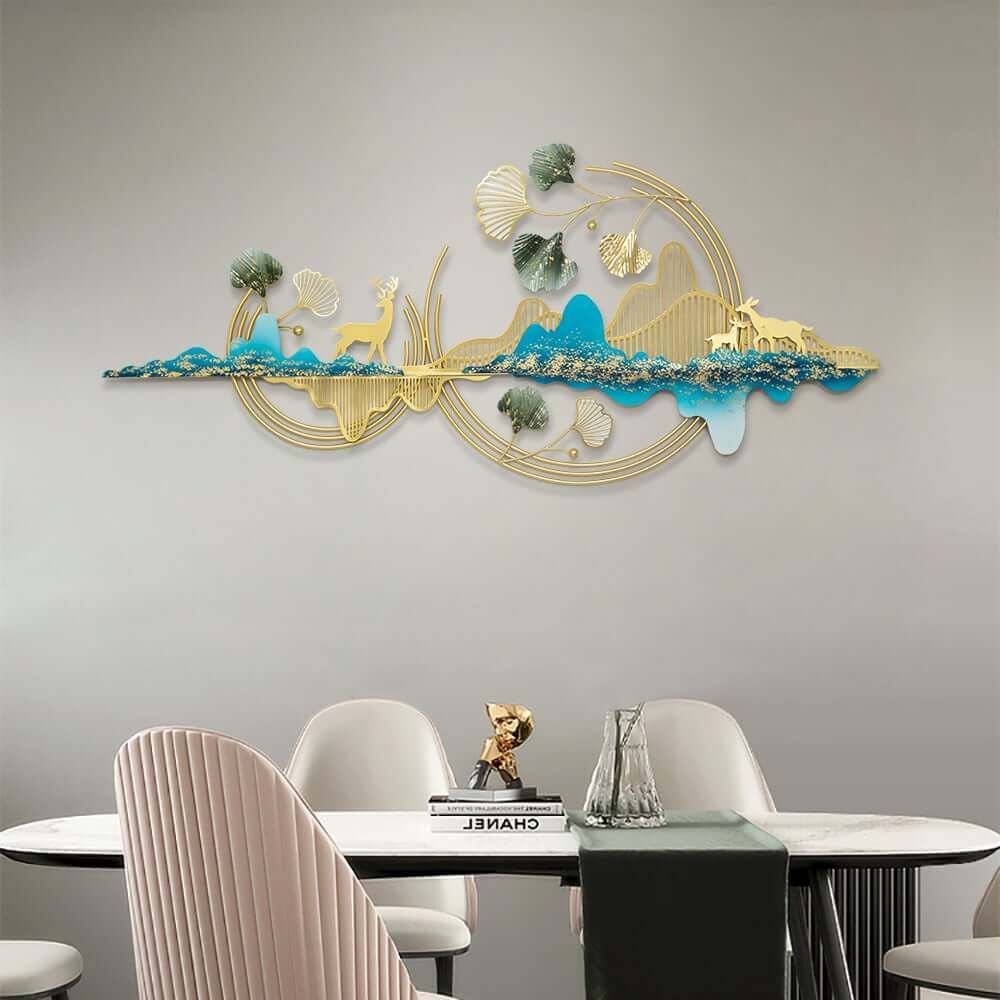 Modern Metal Wall Art with Floral and Plant Motif