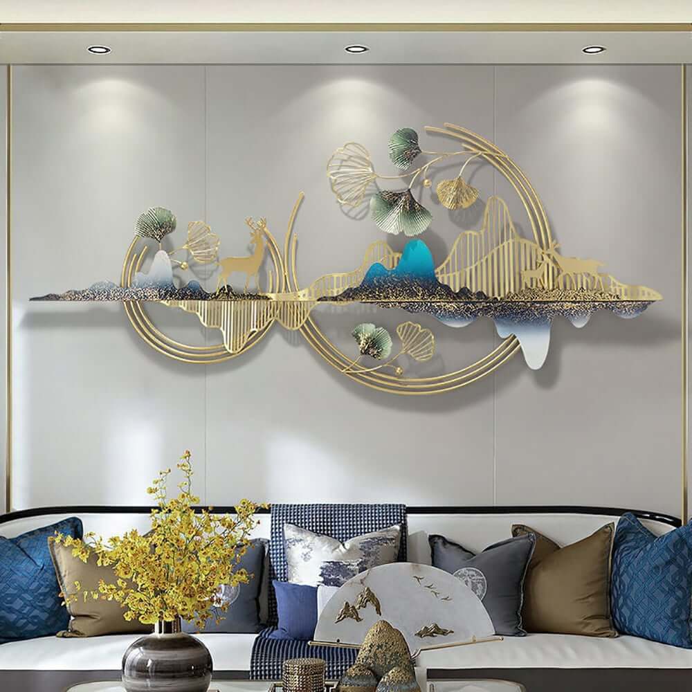 Modern Metal Wall Art with Floral and Plant Motif