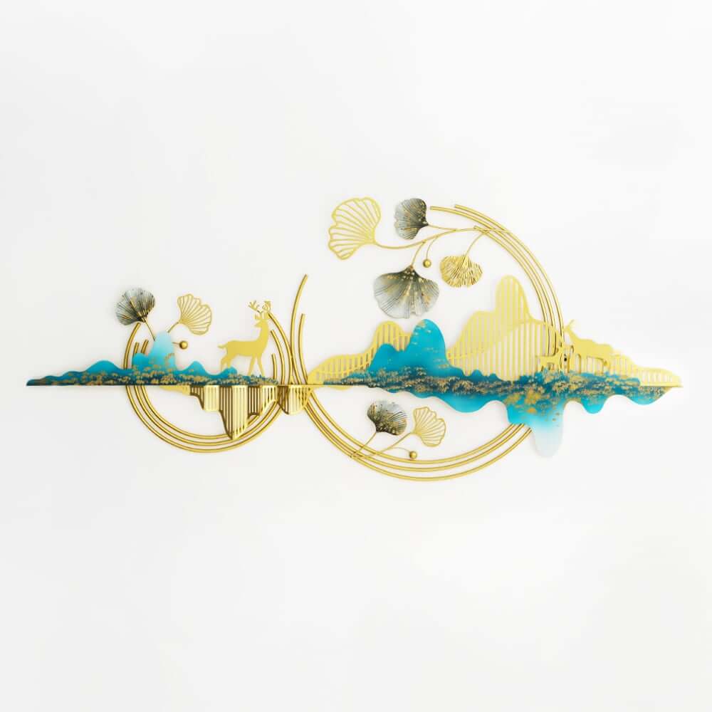 Modern Metal Wall Art with Floral and Plant Motif