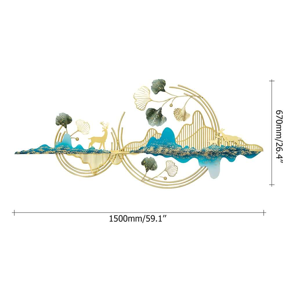 Modern Metal Wall Art with Floral and Plant Motif Dimensions