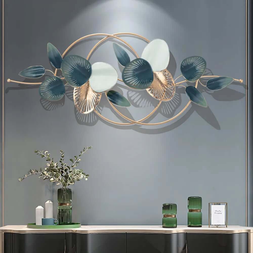 Modern Metal Wall Art with Floral Hollow-Out Design