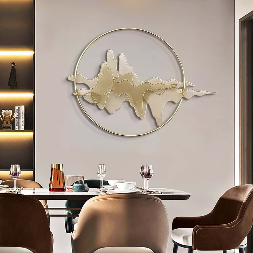 Modern Metal Wall Art with Floral & Plant Motif in Gold Finish