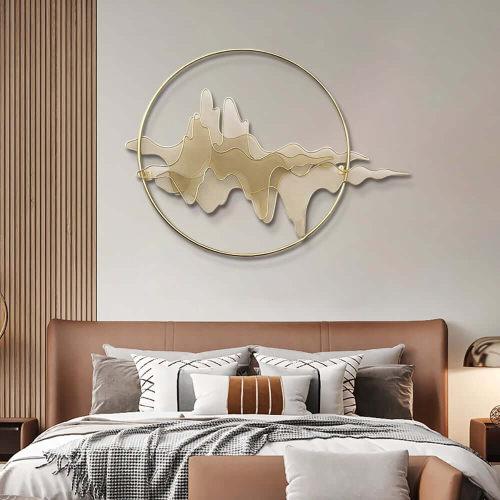 Modern Metal Wall Art with Floral & Plant Motif in Gold Finish