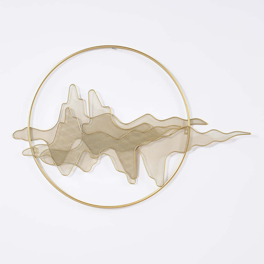 Modern Metal Wall Art with Floral & Plant Motif in Gold Finish