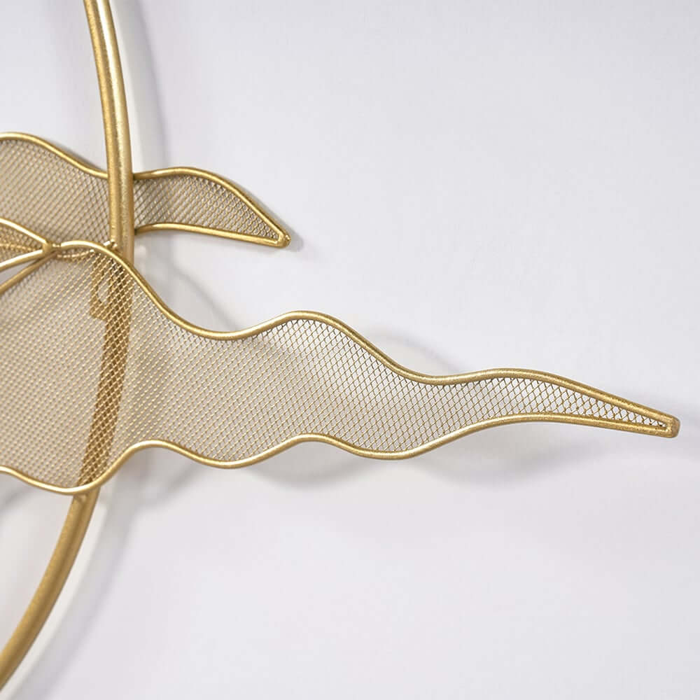 Modern Metal Wall Art with Floral & Plant Motif in Gold Finish