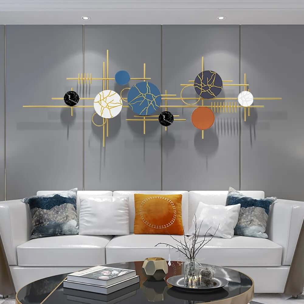 Modern Metal Wall Art with Geometric Abstract Design