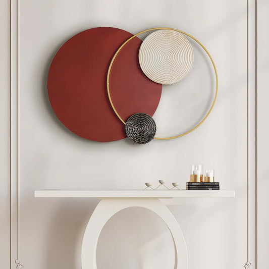 Modern Metal Wall Art with Geometric Circle Design