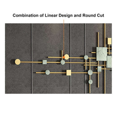 Modern Metal Wall Art with Geometric Design and Gold Finish
