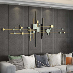 Modern Metal Wall Art with Geometric Design and Gold Finish