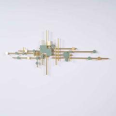 Modern Metal Wall Art with Geometric Design and Gold Finish