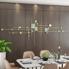 Modern Metal Wall Art with Geometric Design and Gold Finish