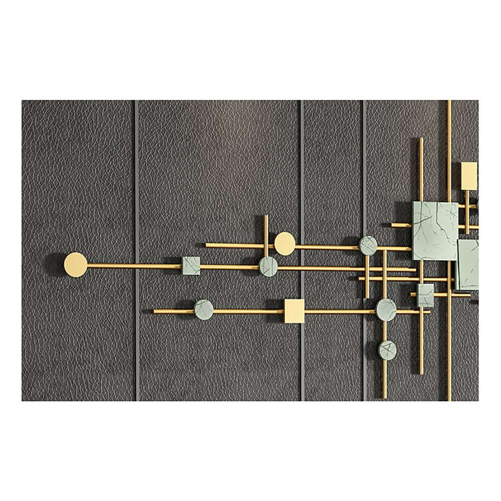 Modern Metal Wall Art with Geometric Design and Gold Finish