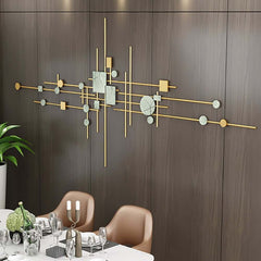 Modern Metal Wall Art with Geometric Design and Gold Finish