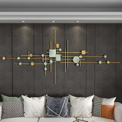 Modern Metal Wall Art with Geometric Design and Gold Finish