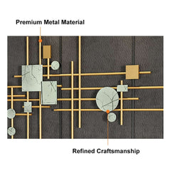 Modern Metal Wall Art with Geometric Design and Gold Finish