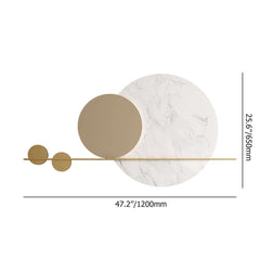 Modern Metal Wall Art with Geometric Design in White and Gold