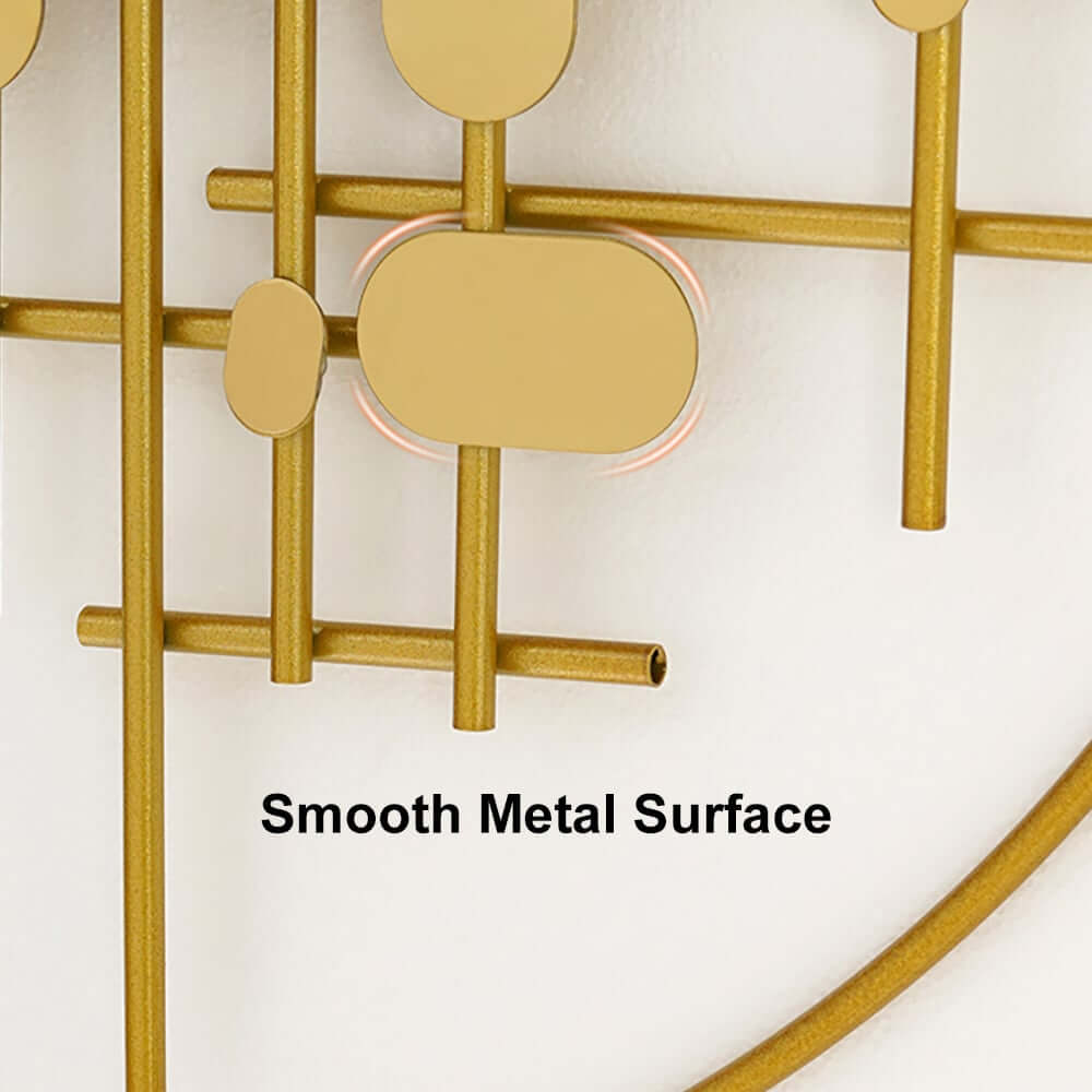 Modern Metal Wall Art with Geometric Pattern in Gold Finish